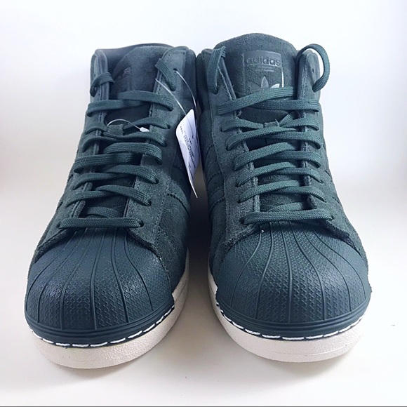 Men's Adidas-Pro-BZ0214-Hi-Tops Dark Green Size 9 - Picture 4 of 6